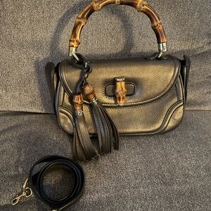 SOLD****Gucci Bamboo 1921 Top Handle Bag Leather Medium